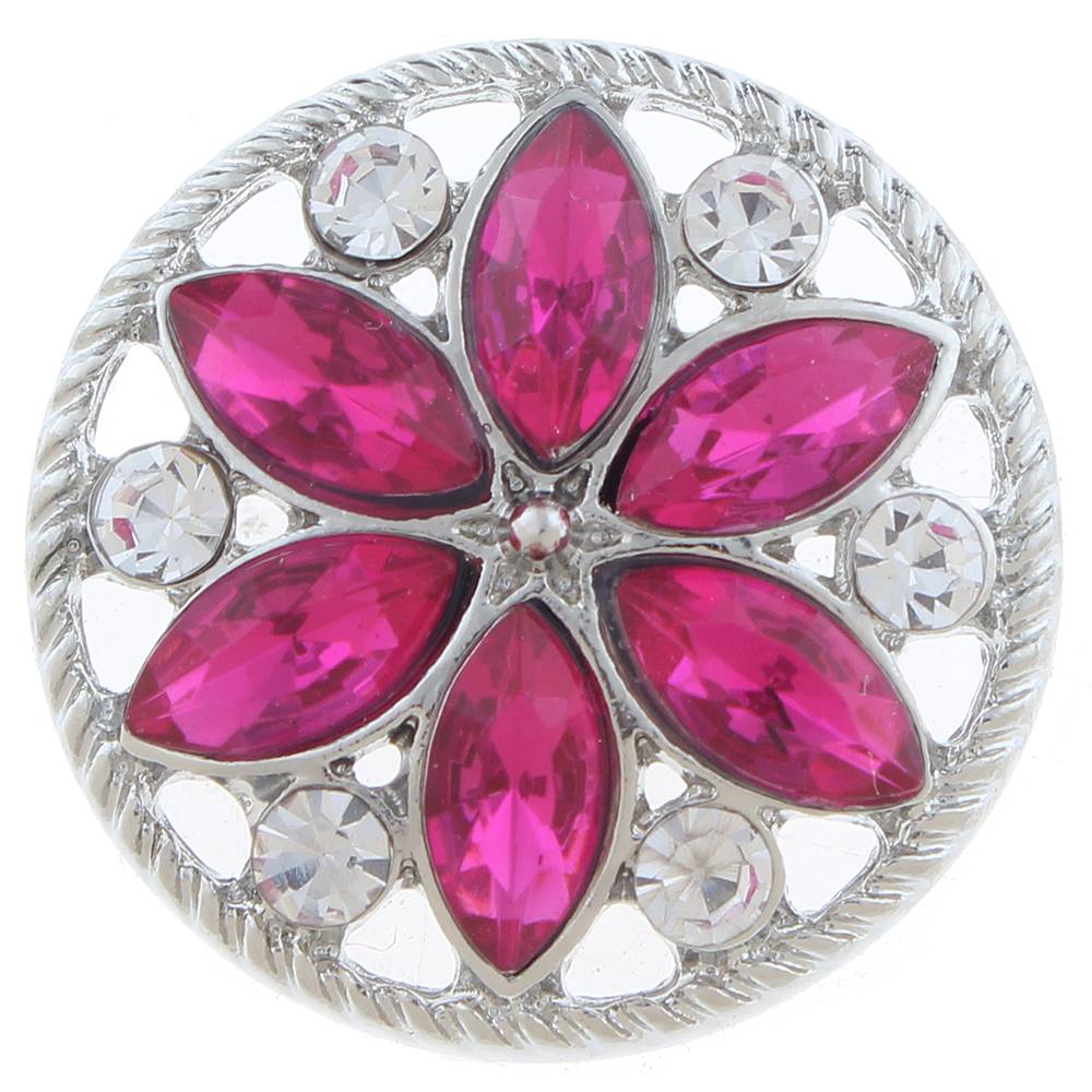 20mm snap Button plated sliver with rhinestone