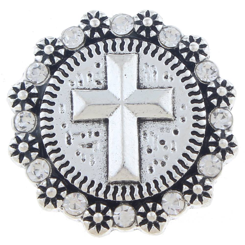 20mm snap Button plated sliver with rhinestone