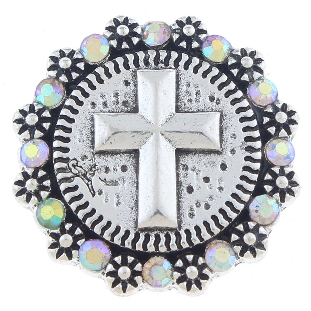 20mm snap Button plated sliver with rhinestone