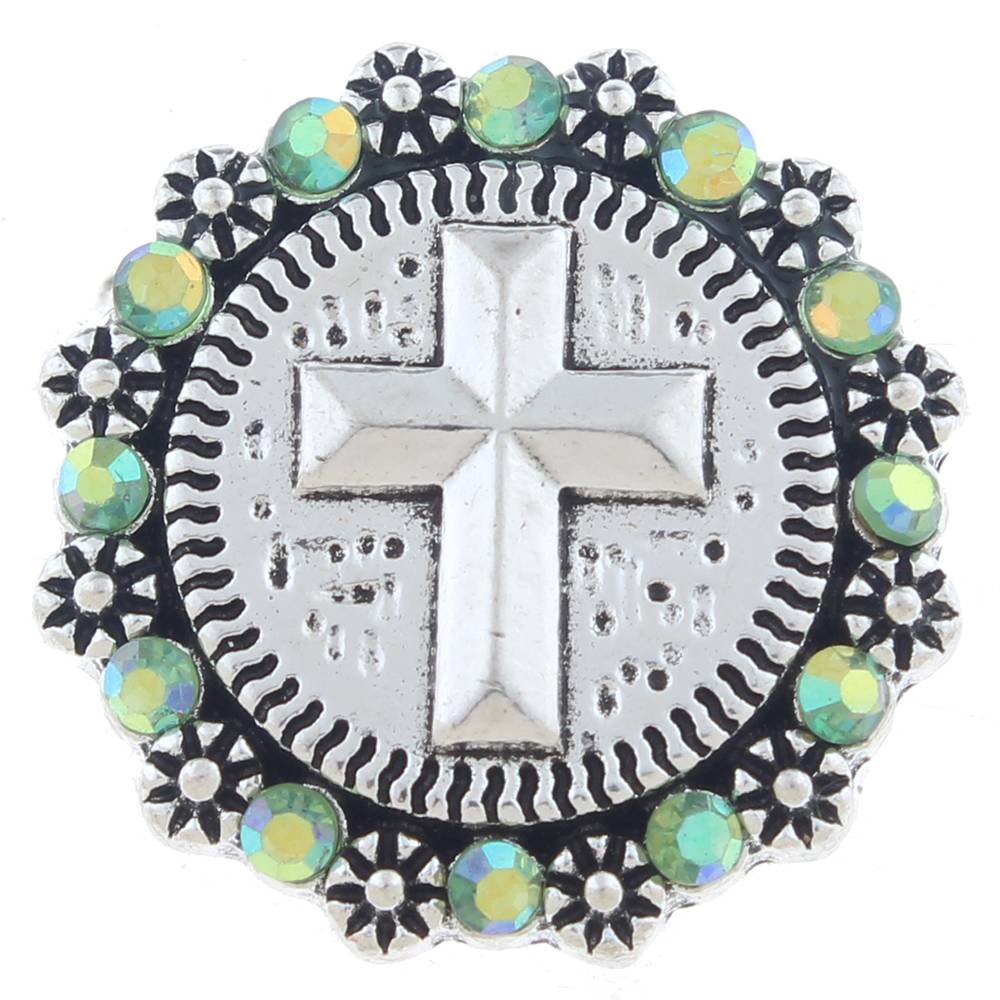 20mm snap Button plated sliver with rhinestone