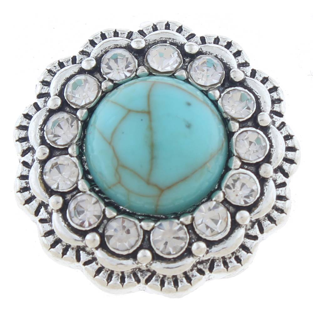 20mm snap Button plated sliver with rhinestone