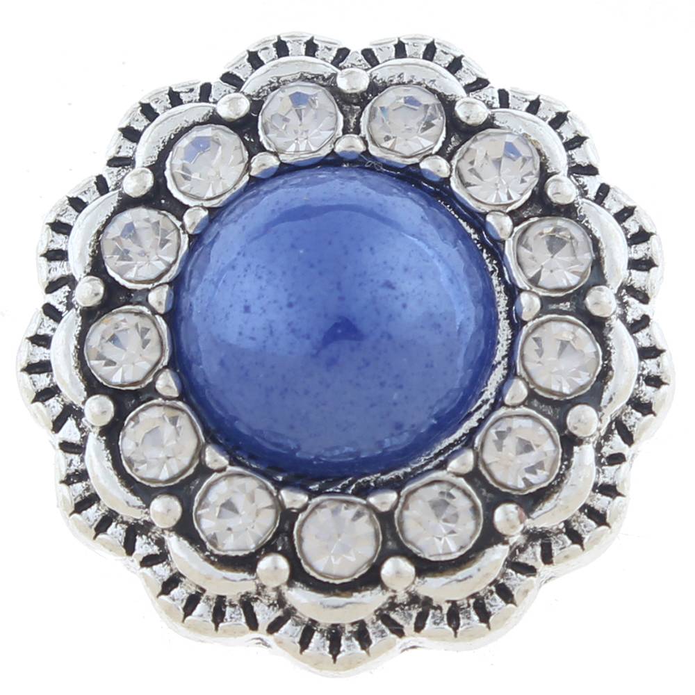 20mm snap Button plated sliver with rhinestone