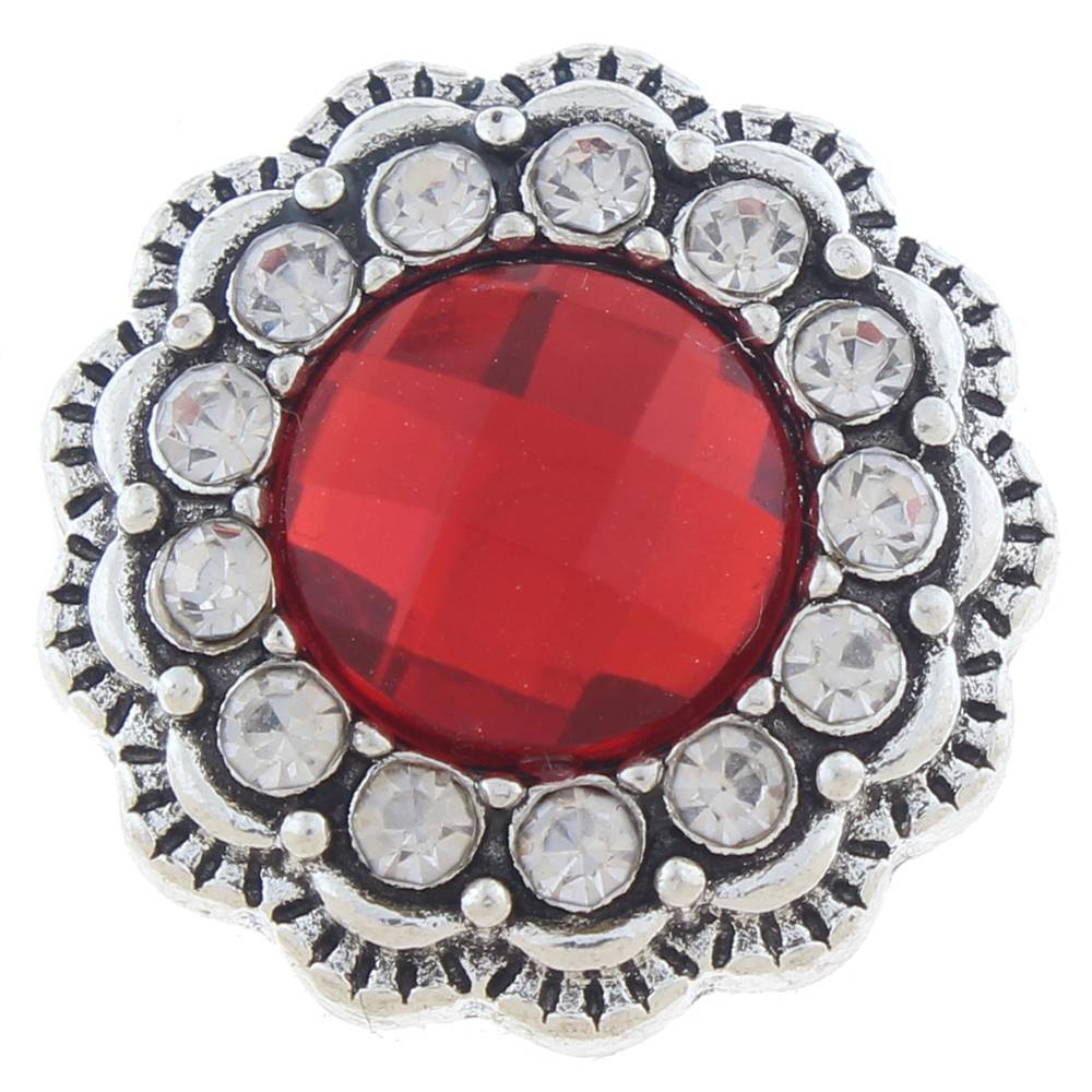 20mm snap Button plated sliver with rhinestone