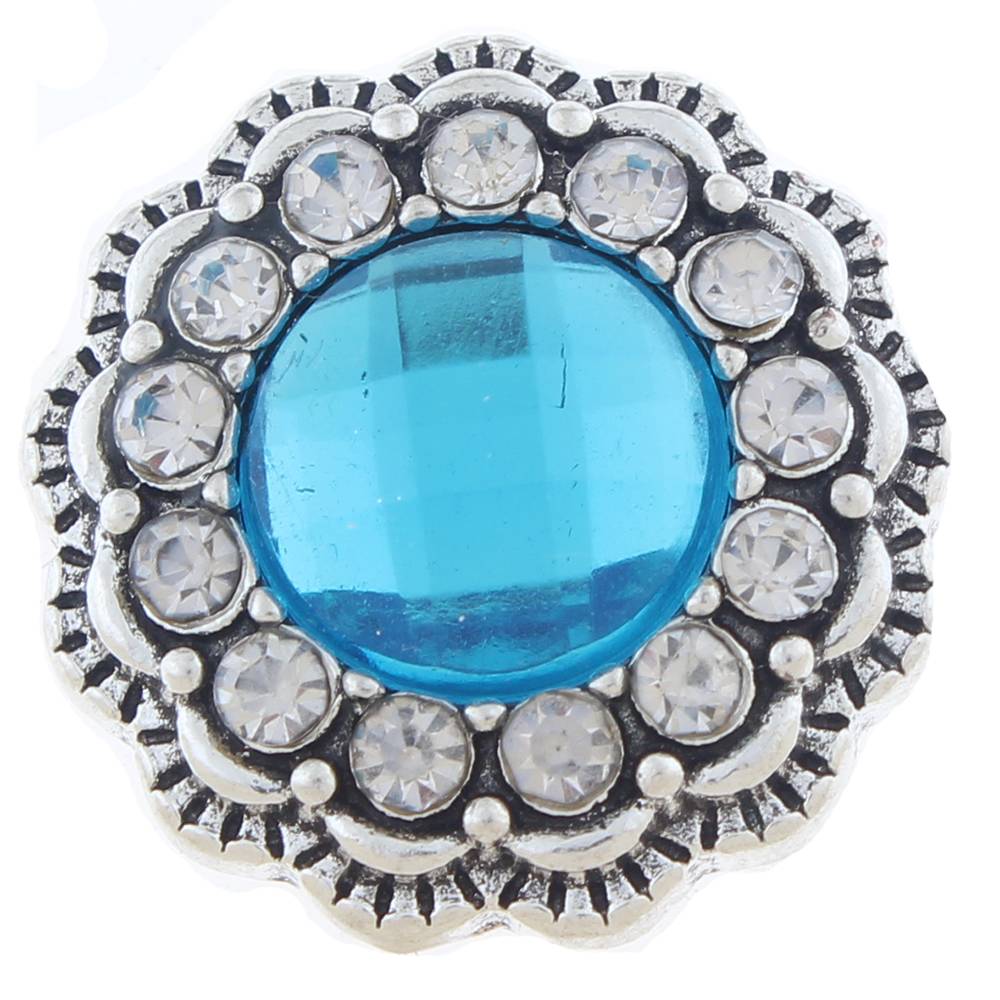 20mm snap Button plated sliver with rhinestone