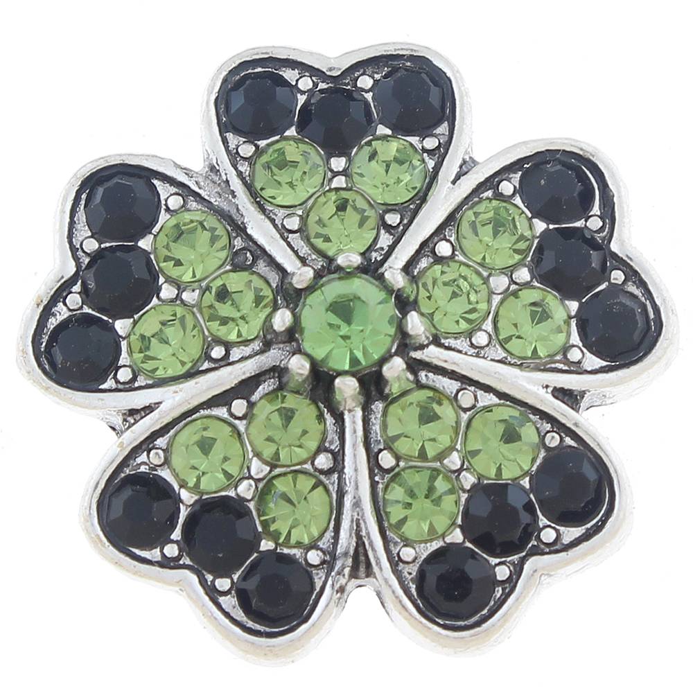 20mm snap Button plated sliver with rhinestone