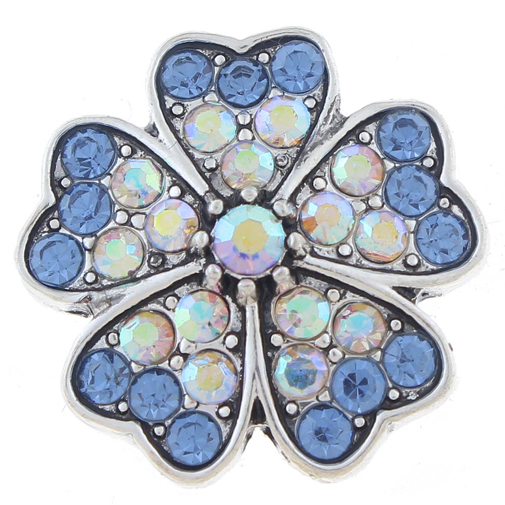 20mm snap Button plated sliver with rhinestone