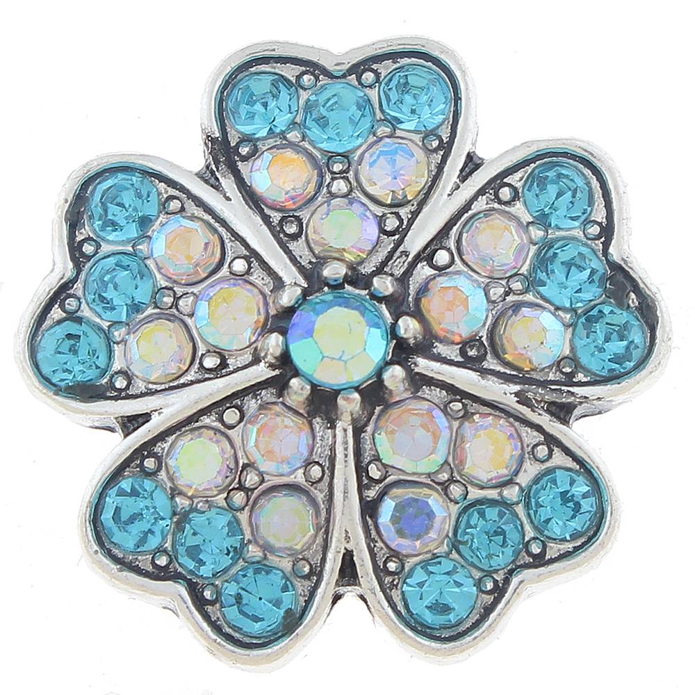 20mm snap Button plated sliver with rhinestone