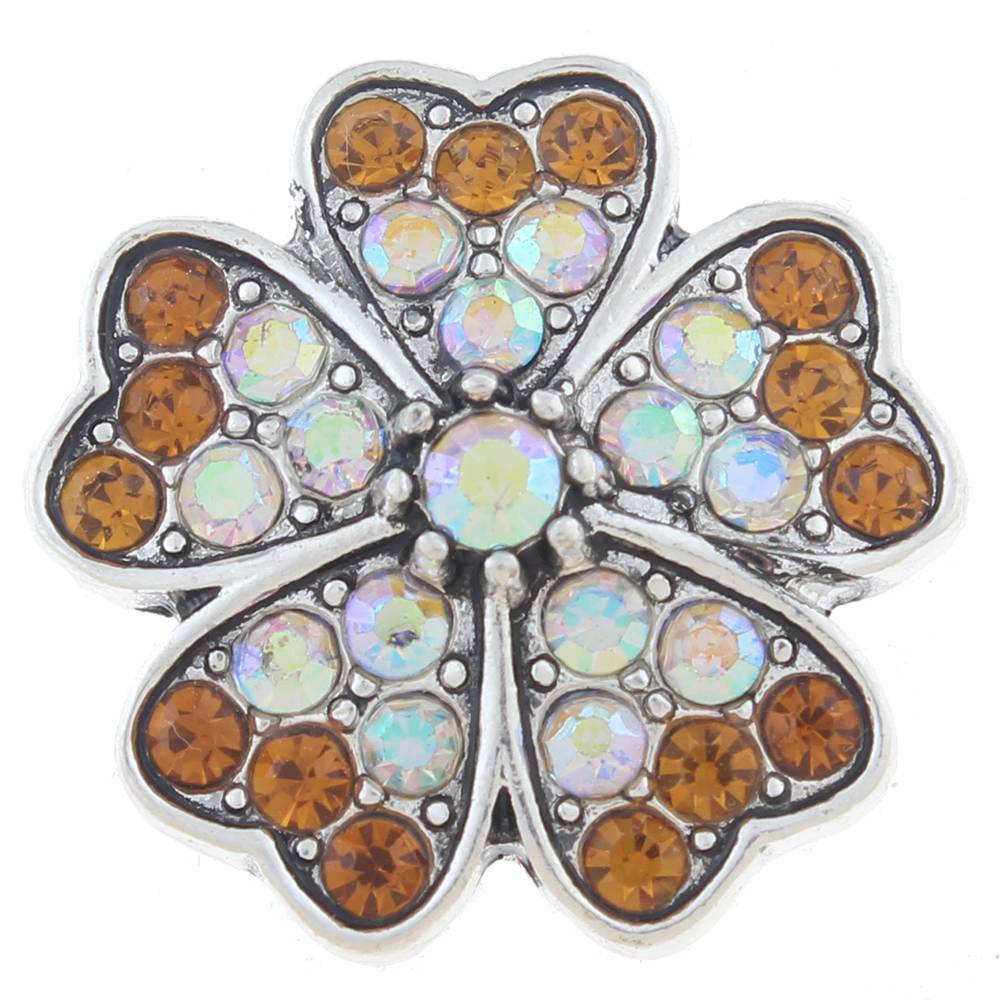 20mm snap Button plated sliver with rhinestone