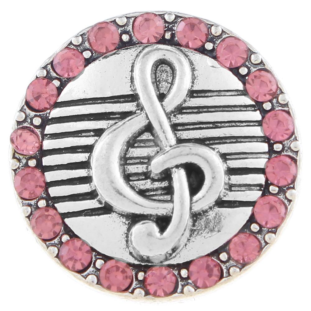 20mm snap Button plated sliver with rhinestone