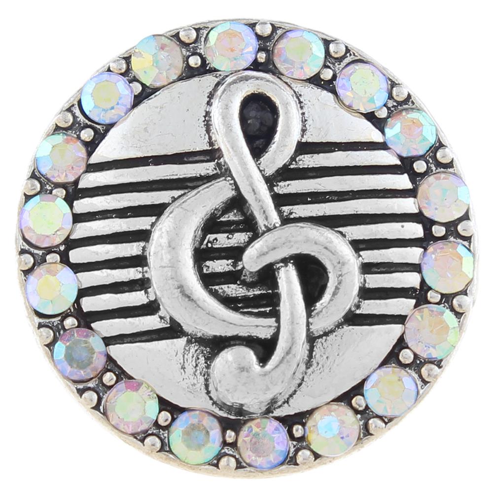 20mm snap Button plated sliver with rhinestone