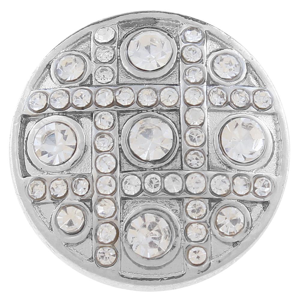 20mm snap Button plated sliver with rhinestone