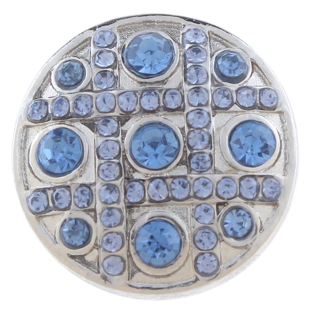 20mm snap Button plated sliver with rhinestone