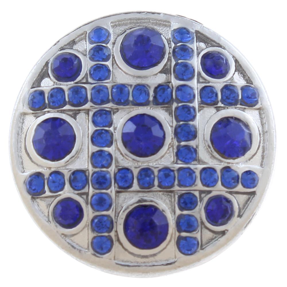 20mm snap Button plated sliver with rhinestone