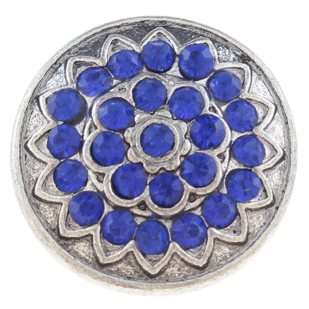 20mm snap Button plated sliver with rhinestone