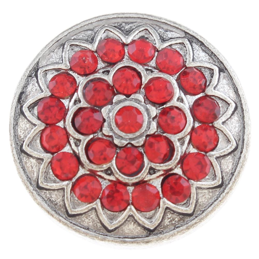 20mm snap Button plated sliver with rhinestone