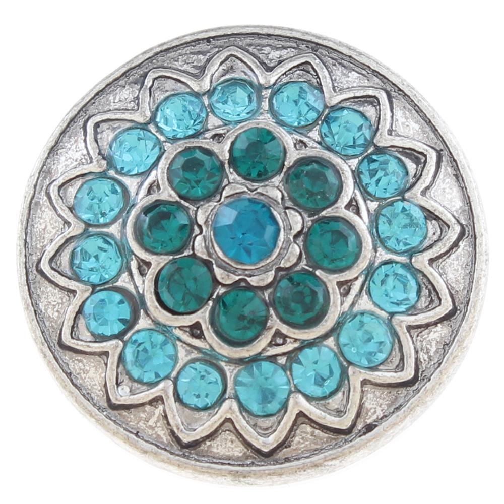 20mm snap Button plated sliver with rhinestone