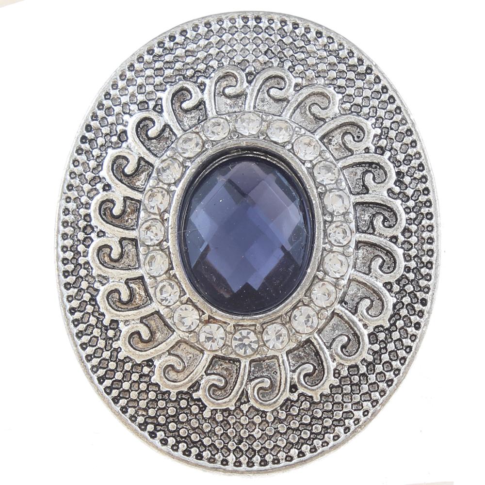 20mm snap Button plated sliver with rhinestone