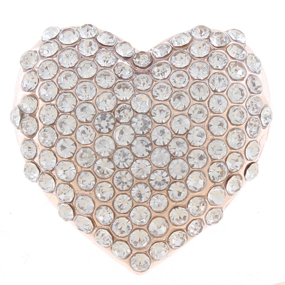 20mm snap Button plated sliver with rhinestone