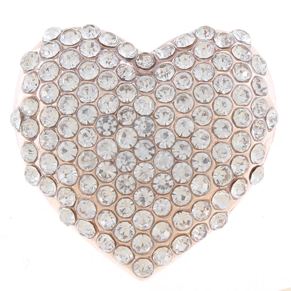 20mm snap Button plated sliver with rhinestone