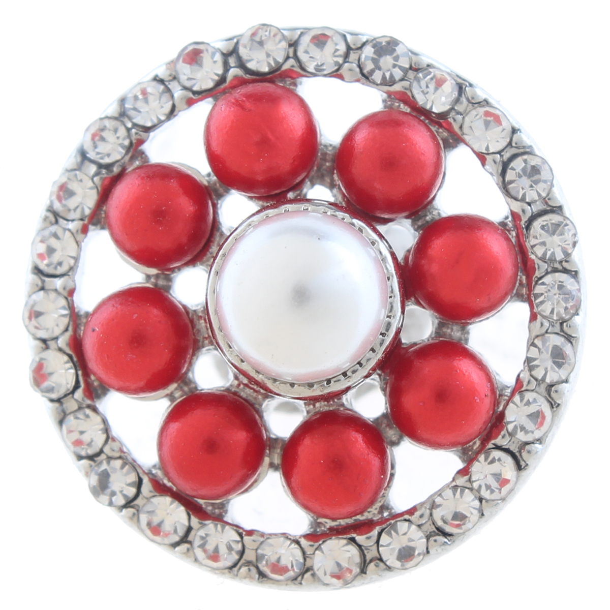 20mm snap Button plated sliver with rhinestone