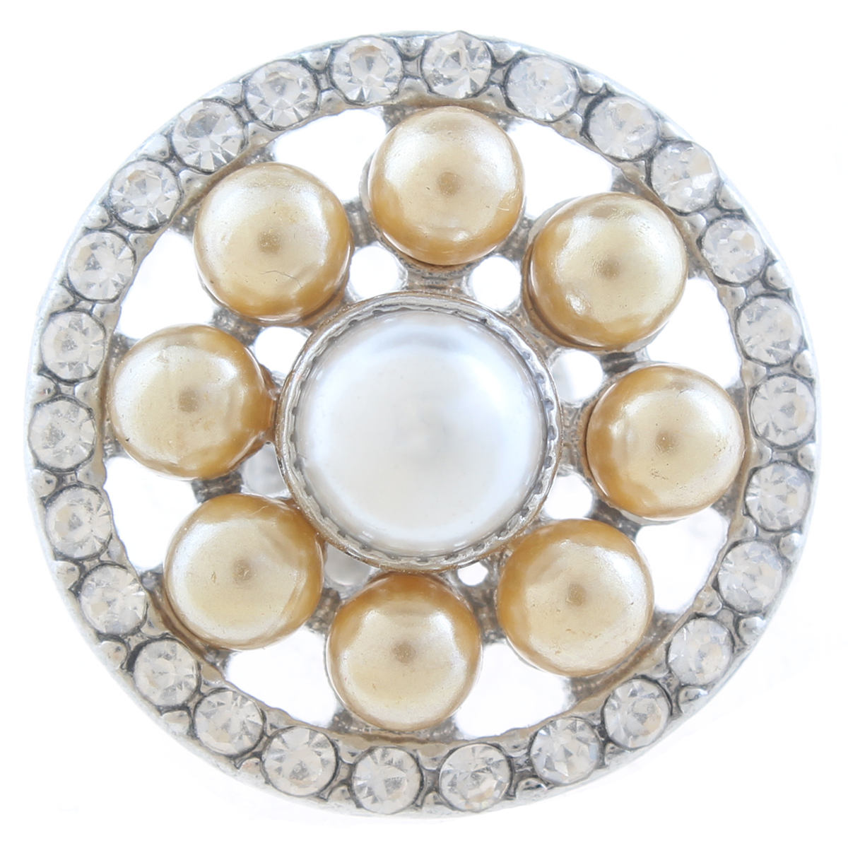 20mm snap Button plated sliver with rhinestone