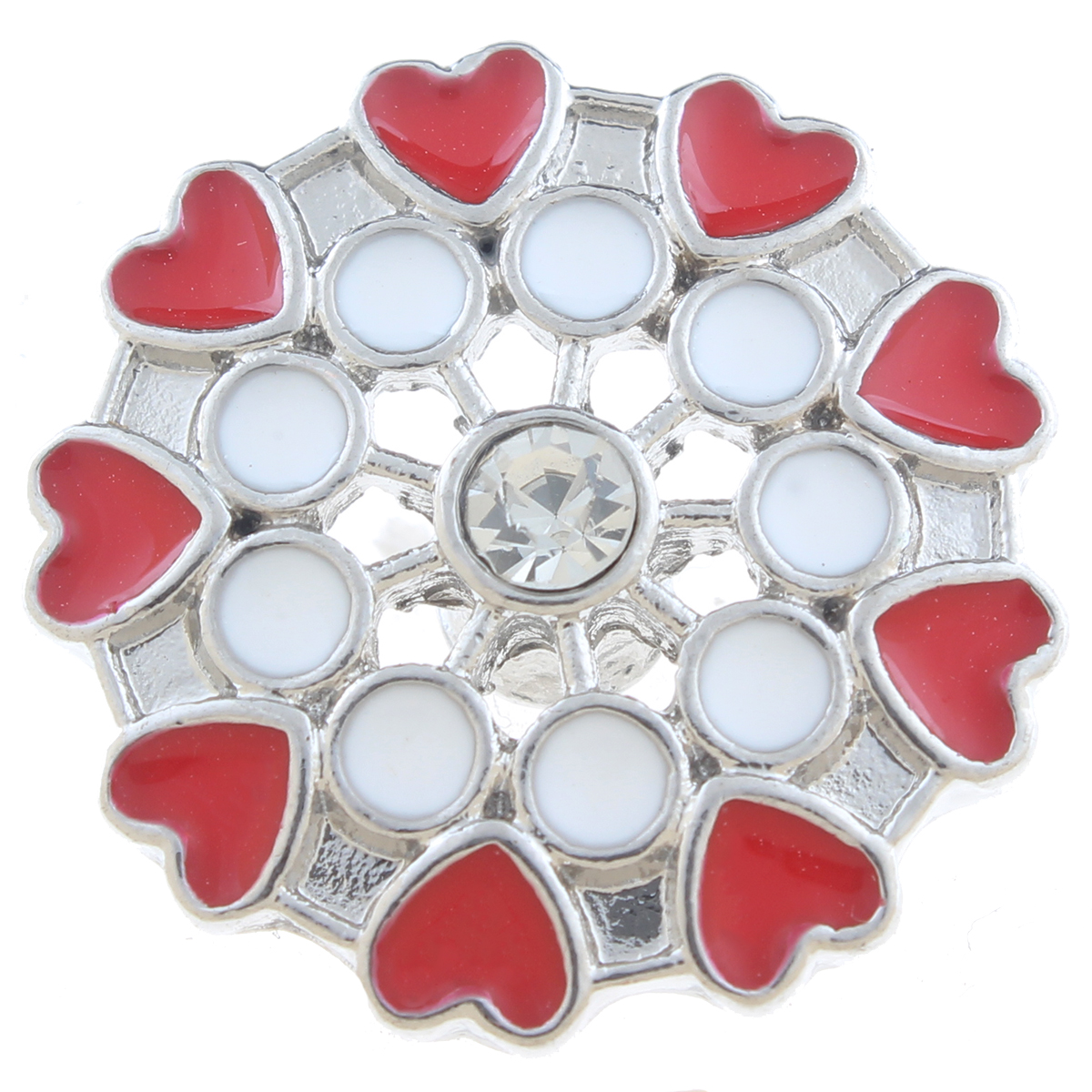 20mm snap Button plated sliver with rhinestone