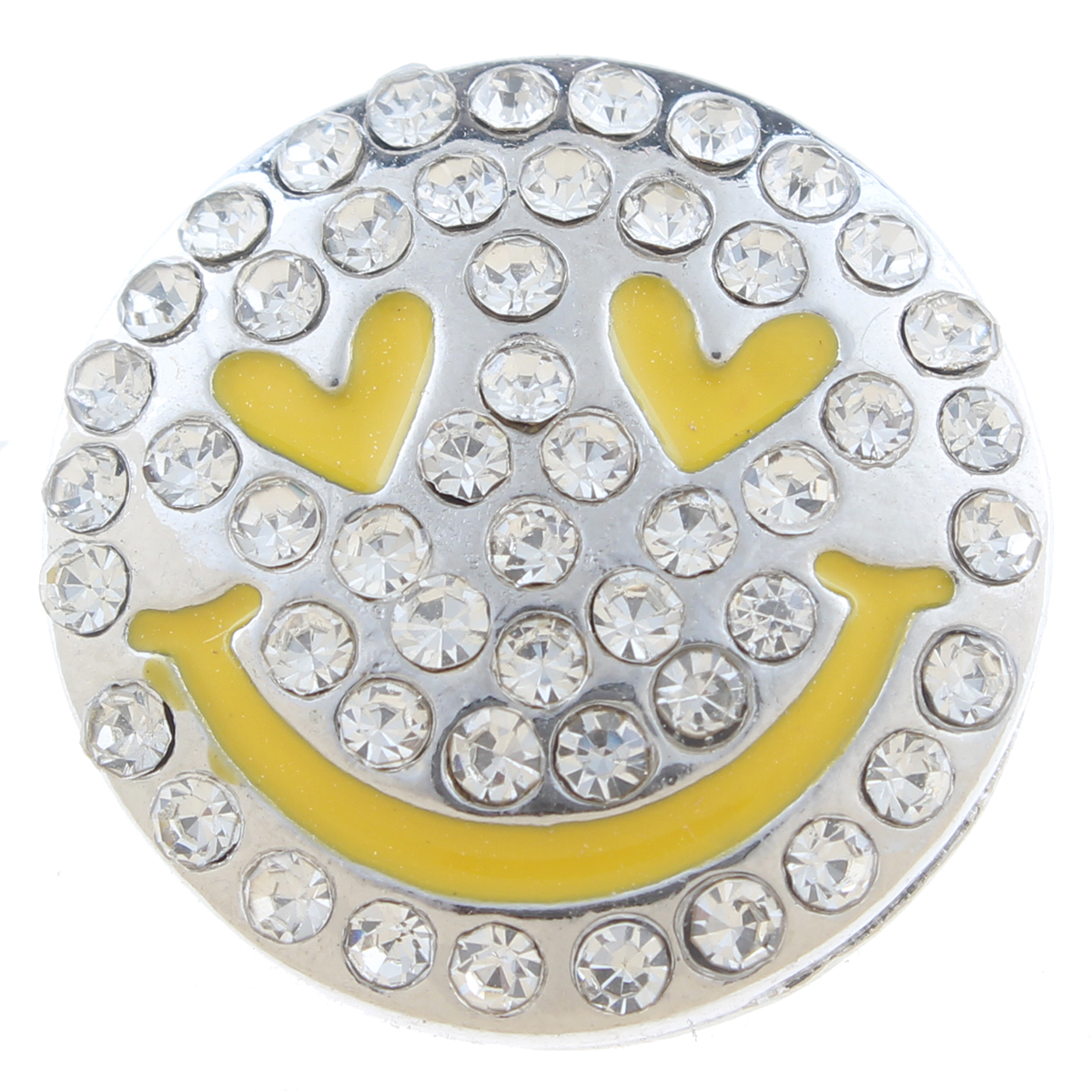 20mm snap Button plated sliver with rhinestone