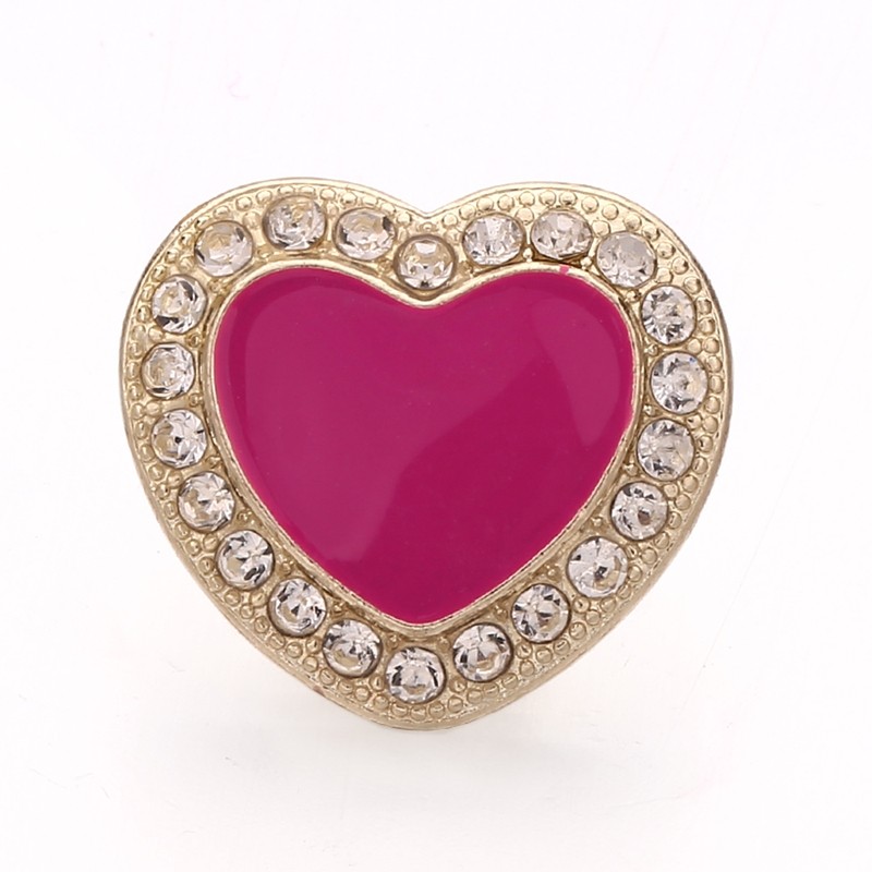 20mm snap Button plated sliver with rhinestone