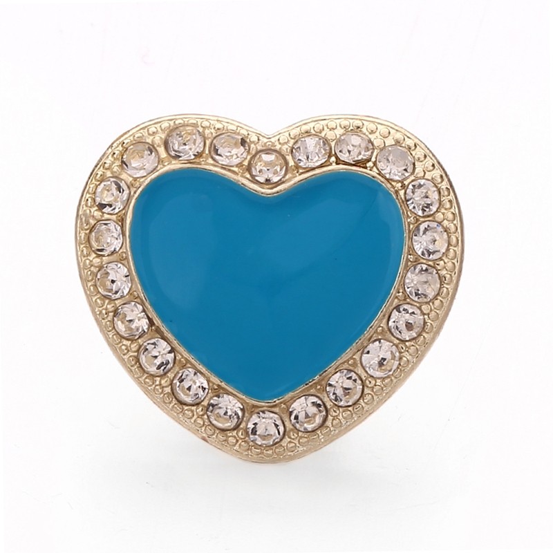 20mm snap Button plated sliver with rhinestone