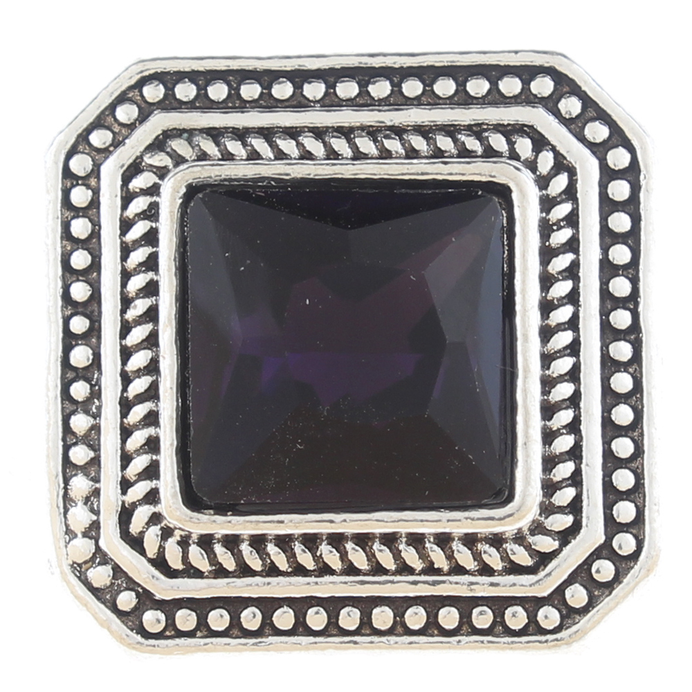 20mm snap Button plated sliver with rhinestone