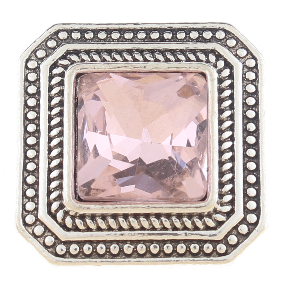 20mm snap Button plated sliver with rhinestone