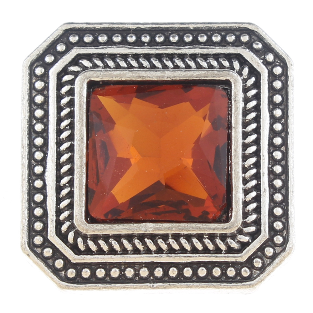 20mm snap Button plated sliver with rhinestone