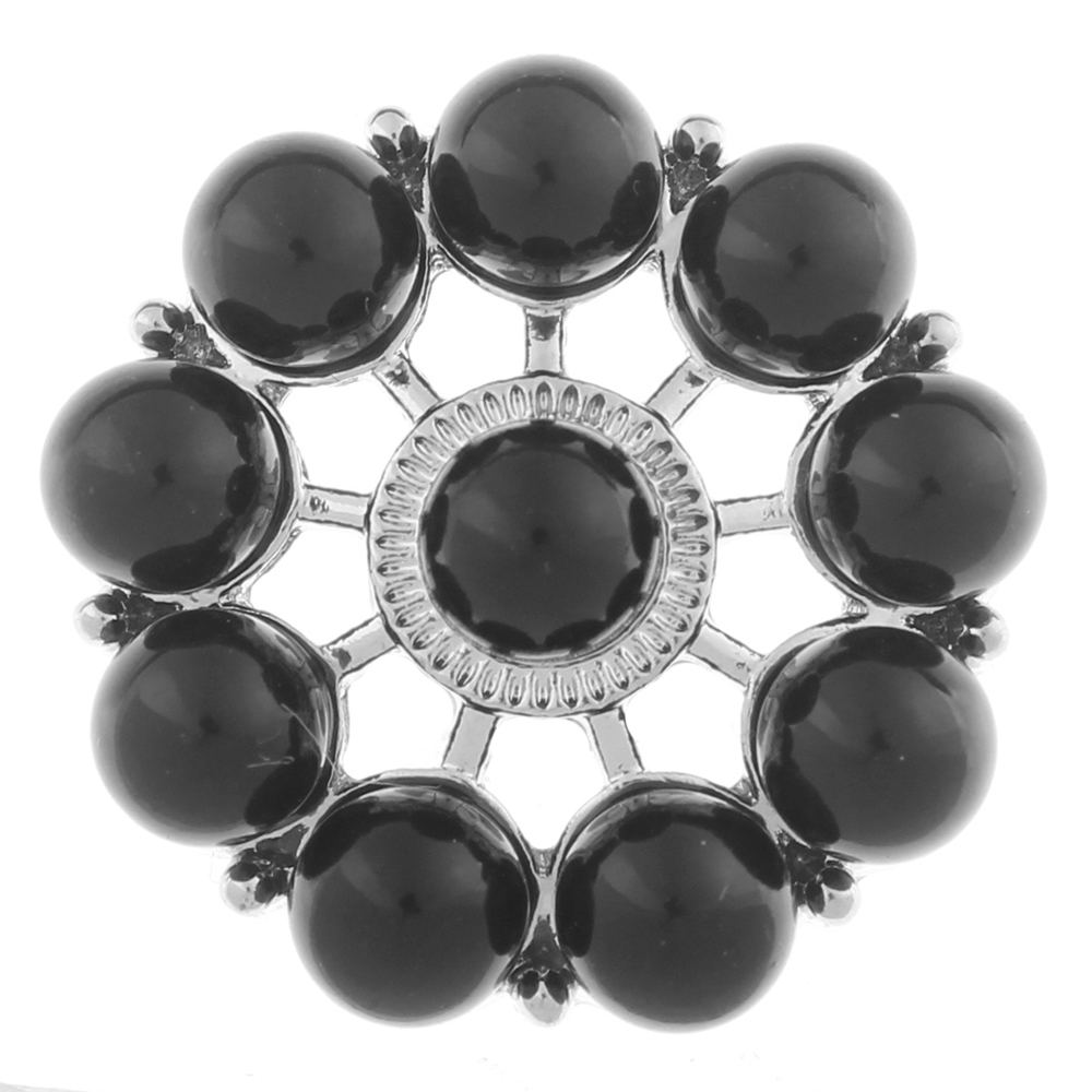 20mm snap Button plated sliver with beads