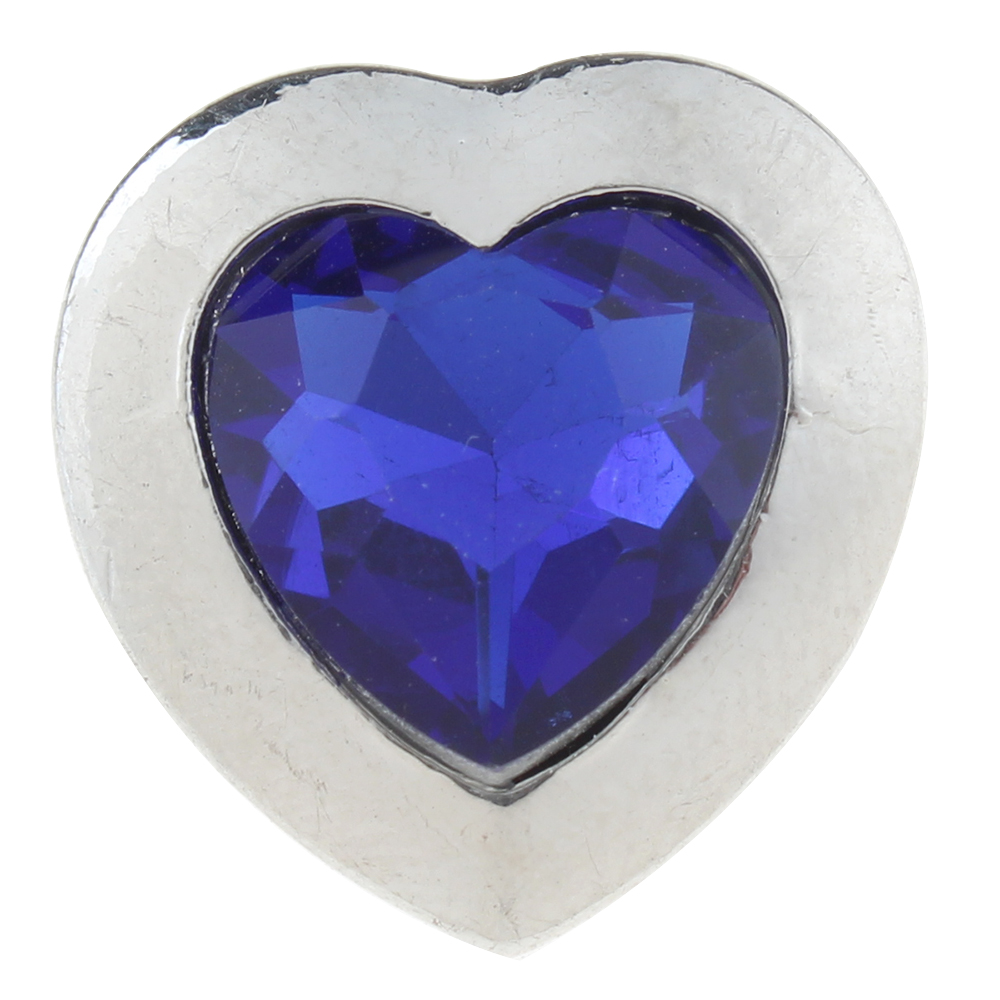20mm heart and love snap Button plated sliver with rhinestone