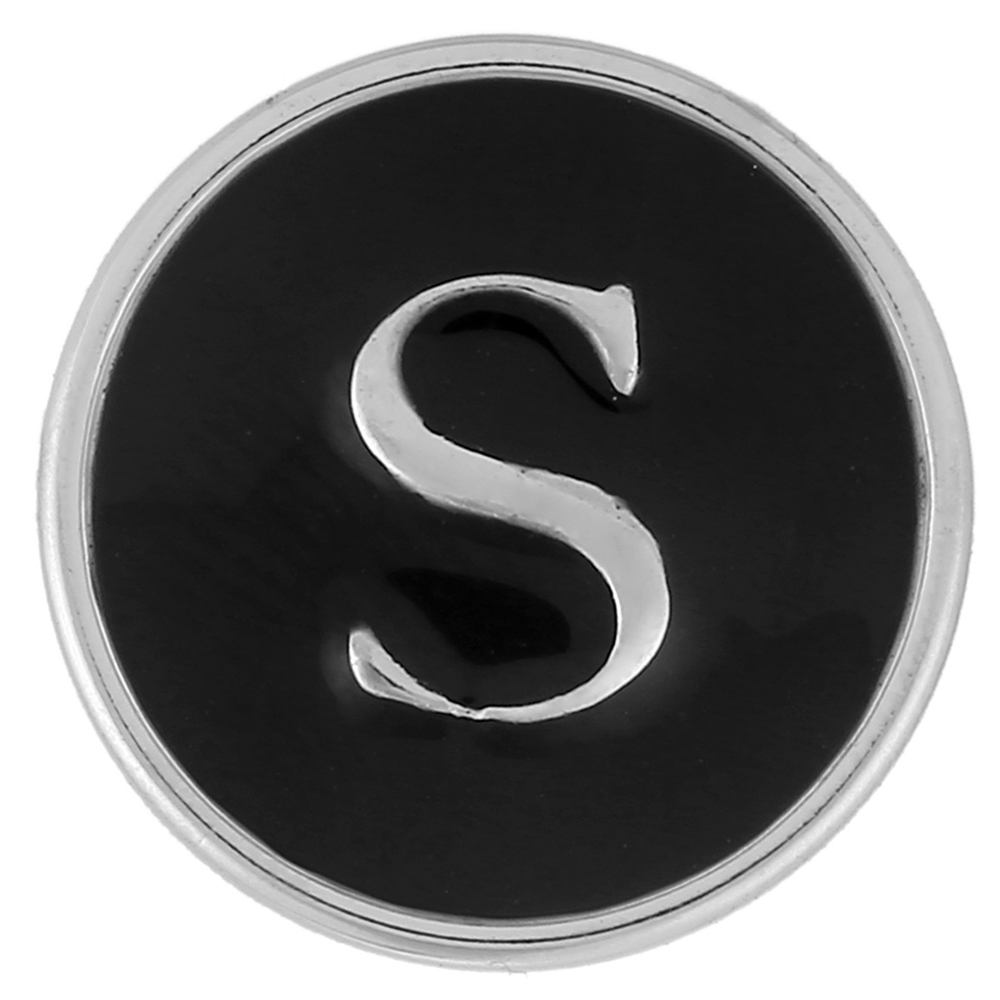 20mm snap Button plated sliver with enamel