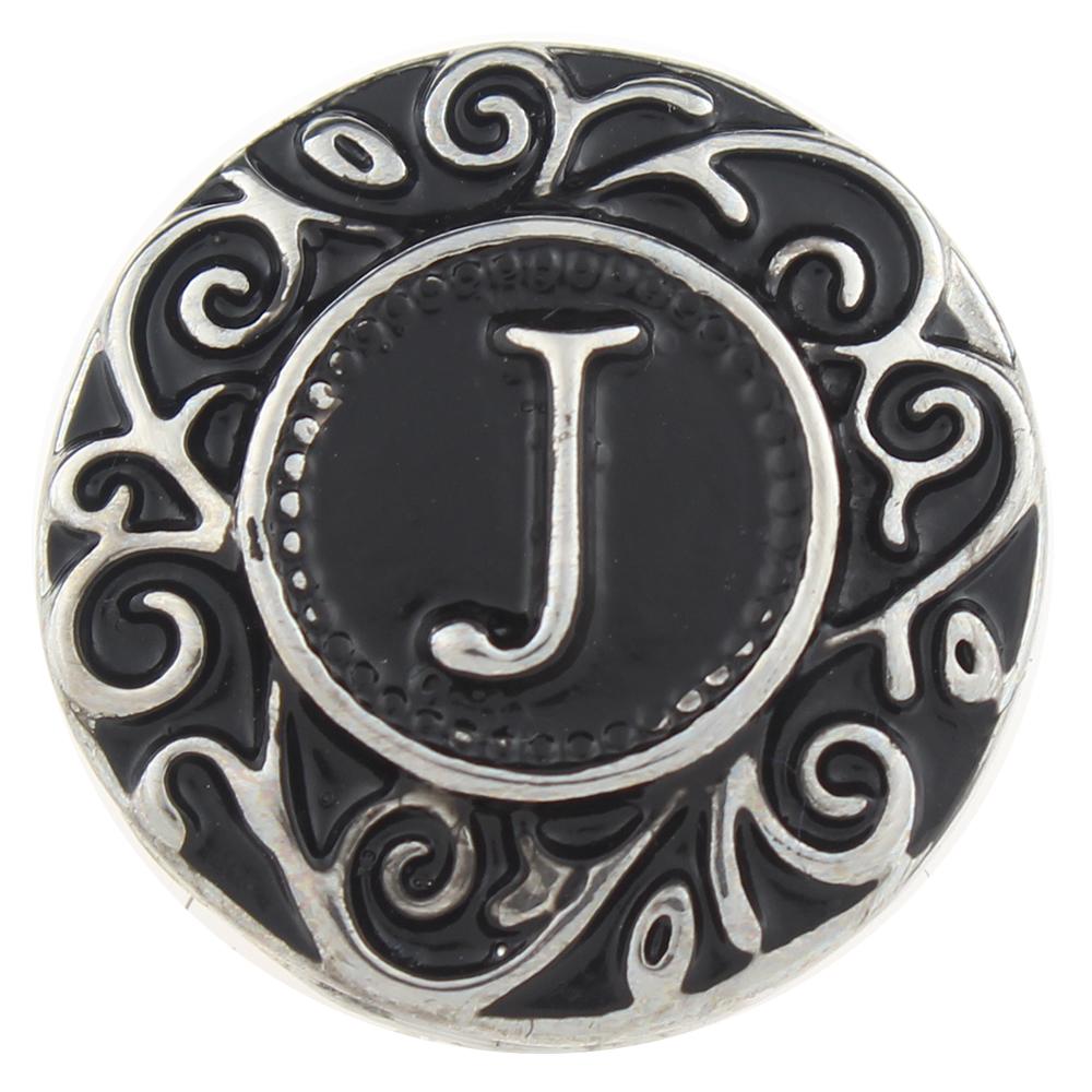Alphabet - J 20mm Snap Button