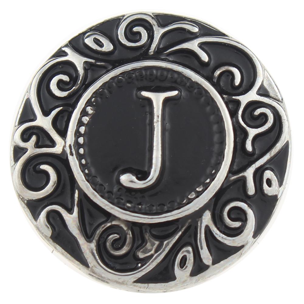 Alphabet - J 20mm Snap Button