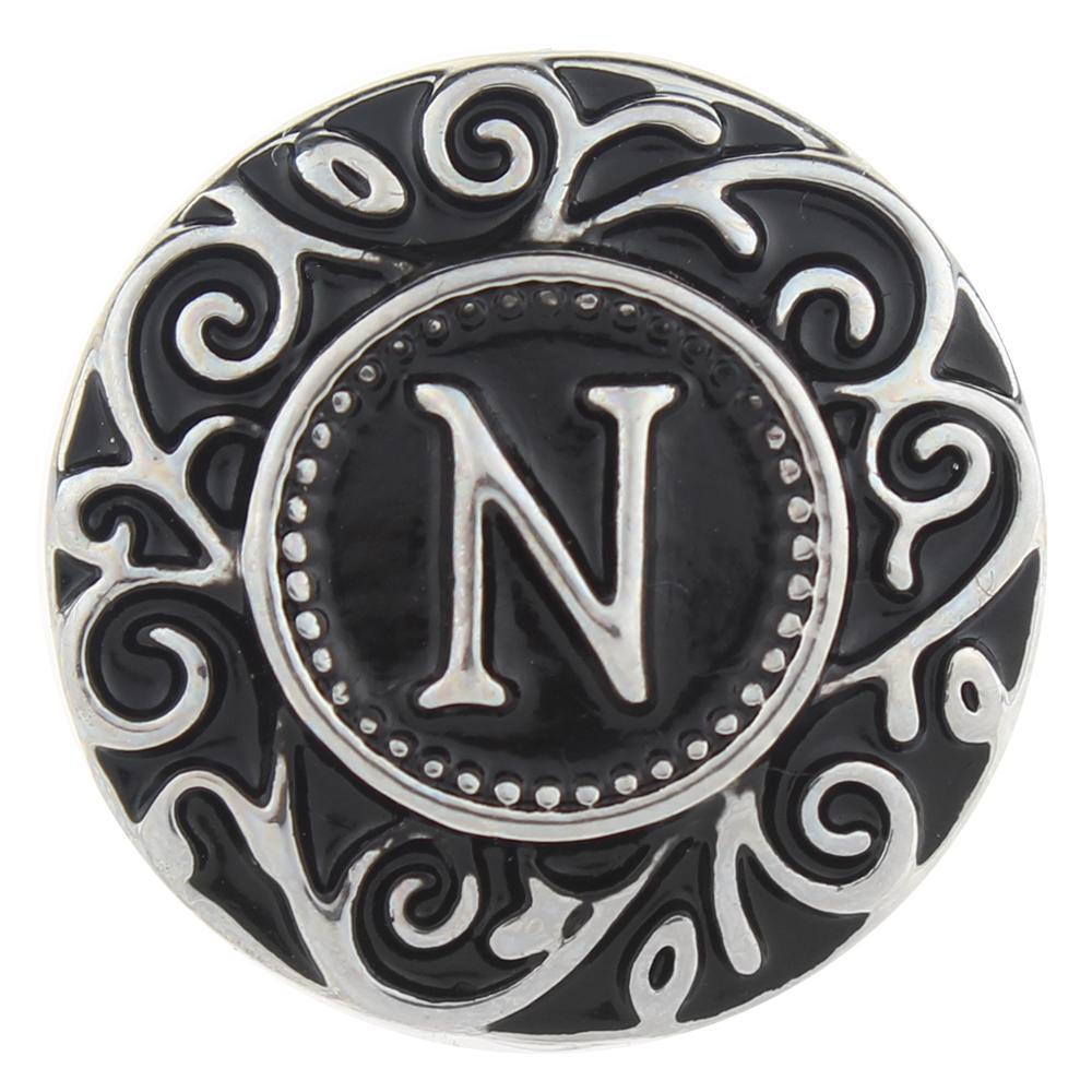 Alphabet - N 20mm Snap Button