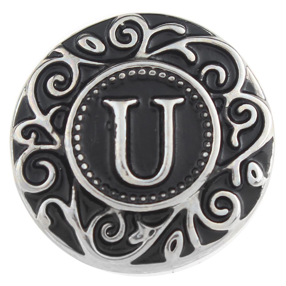 Alphabet - U 20mm Snap Button