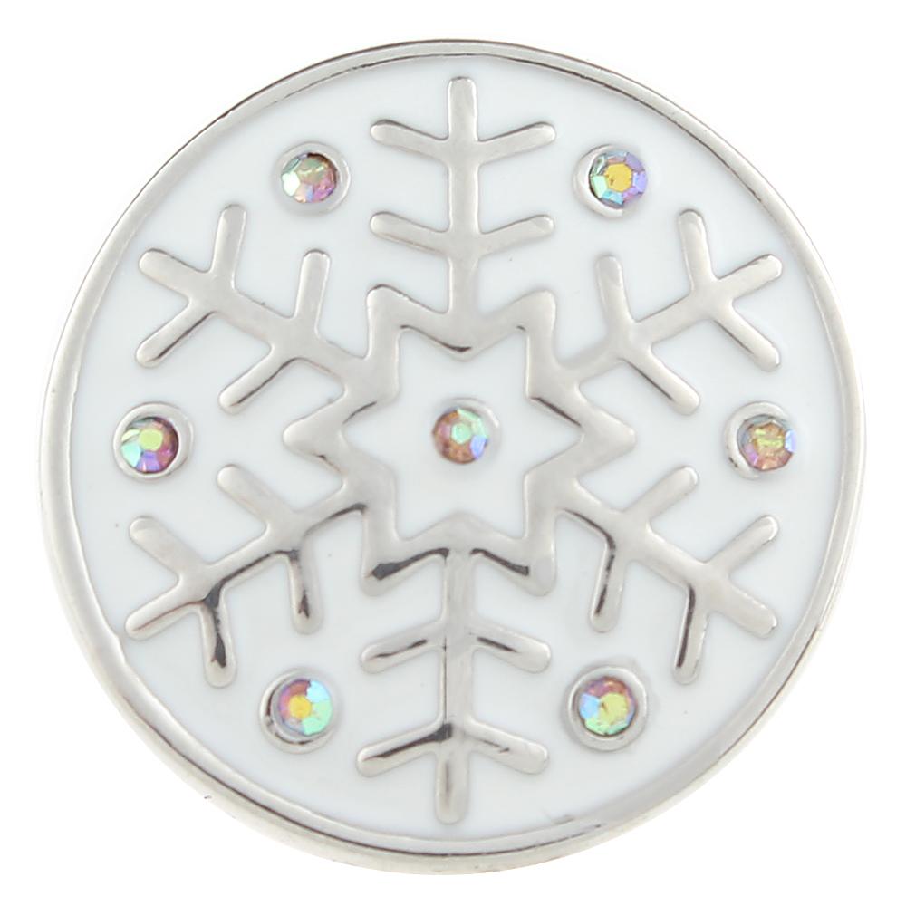 AB color Crystal Christmas Xmas snowflake 20mm Snap Button