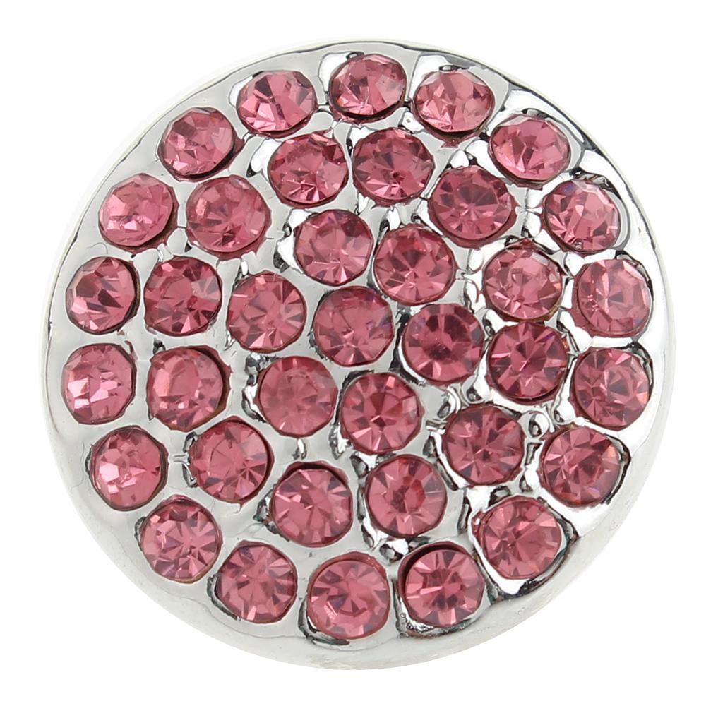 Pink Crystal 20mm Snap Button