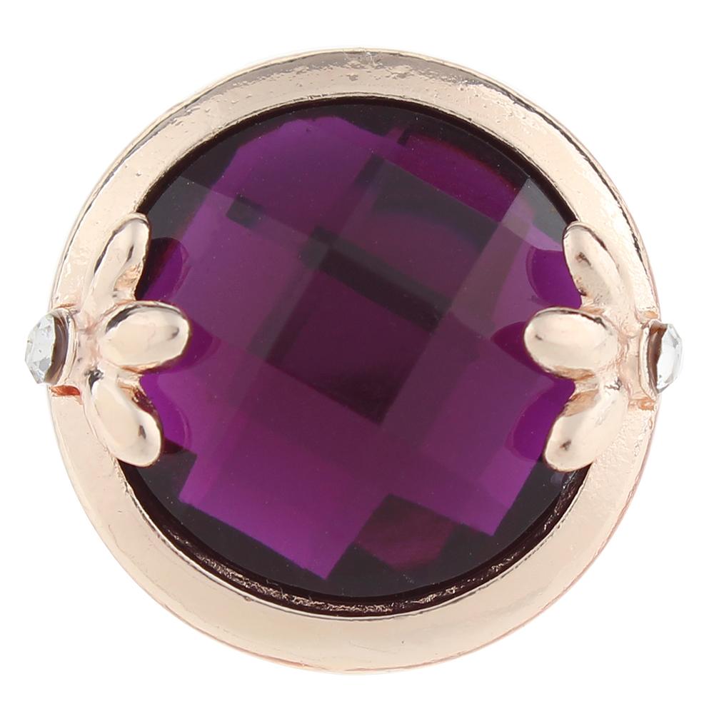 Rose Gold-plated Purple 20mm Snap Button