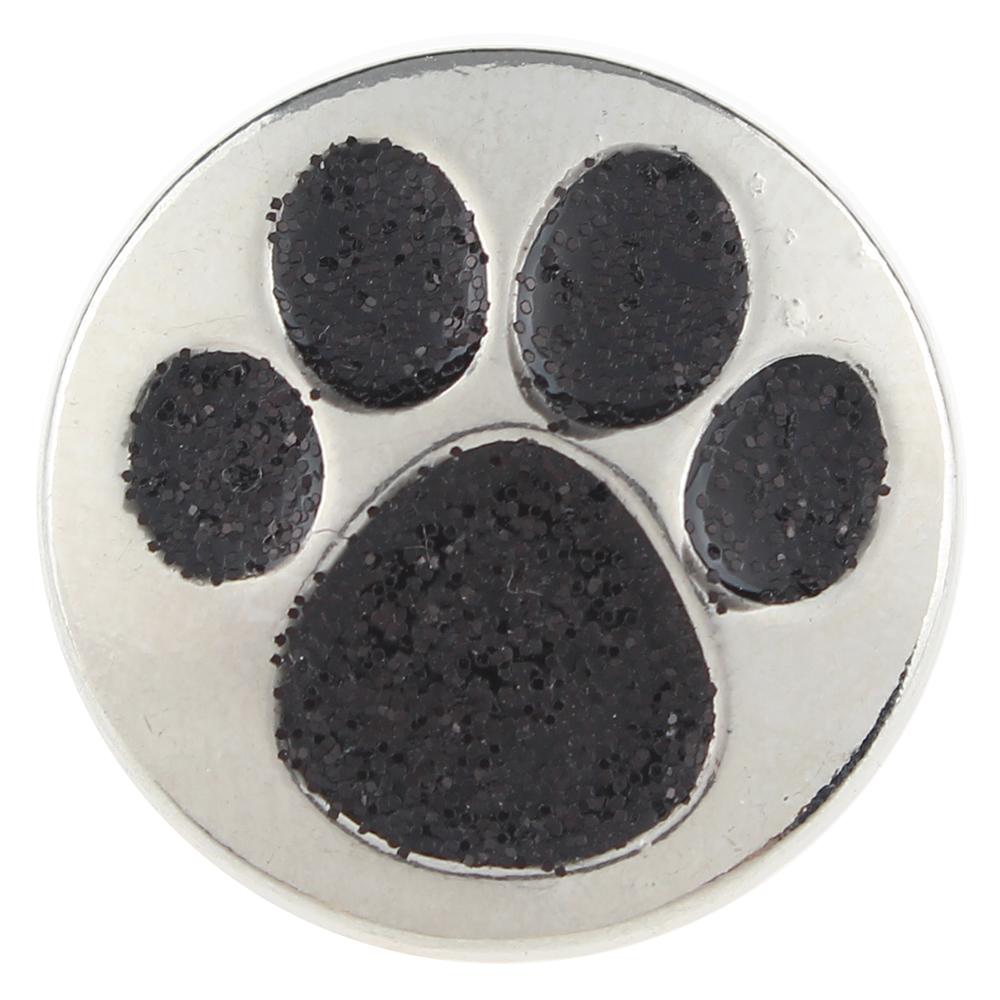 Black Footprint 20mm Snap Button