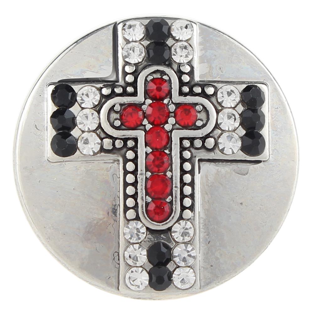 Red Faith Cross 20mm Snap Button