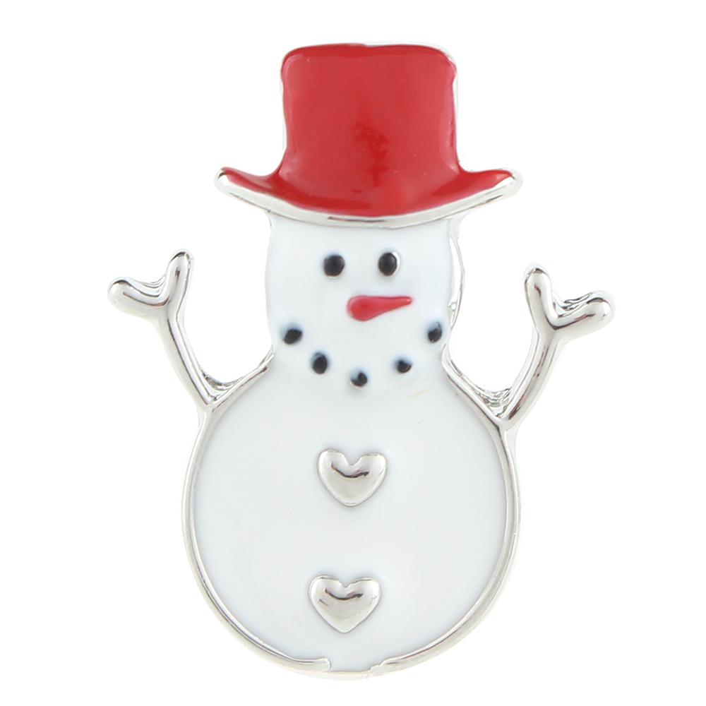 Christmas Xmas Red Hat Snowman 20mm Snap Button