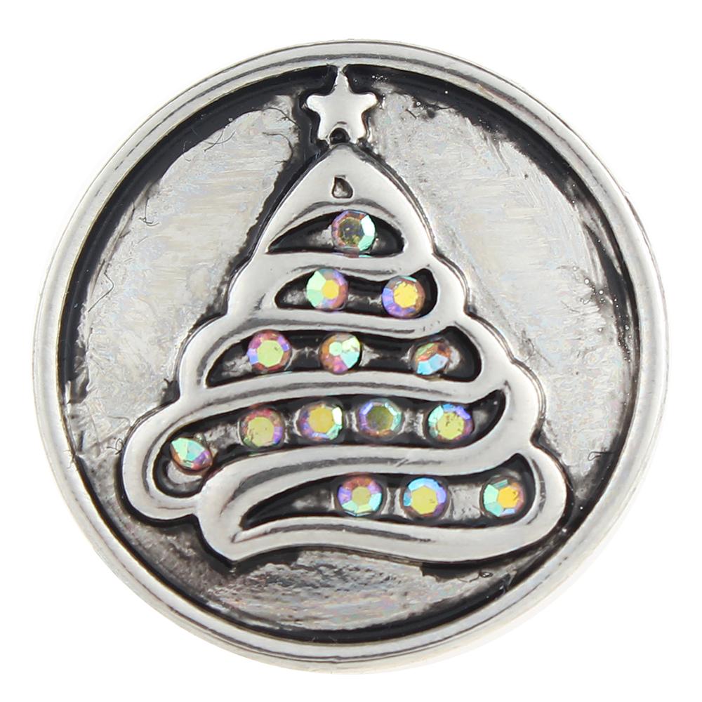 Christmas Xmas AB color Tree 20mm Snap Button
