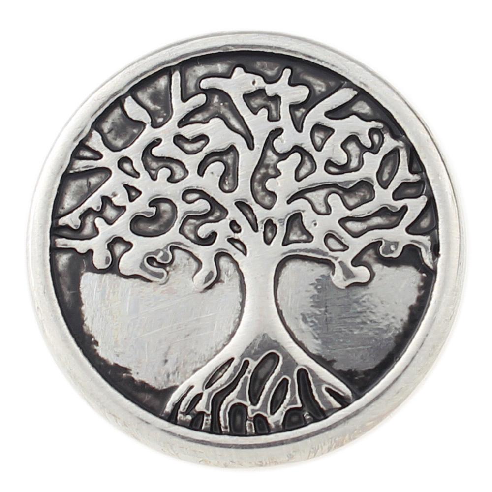 Family-Tree Design silver plated 20mm Snap Button