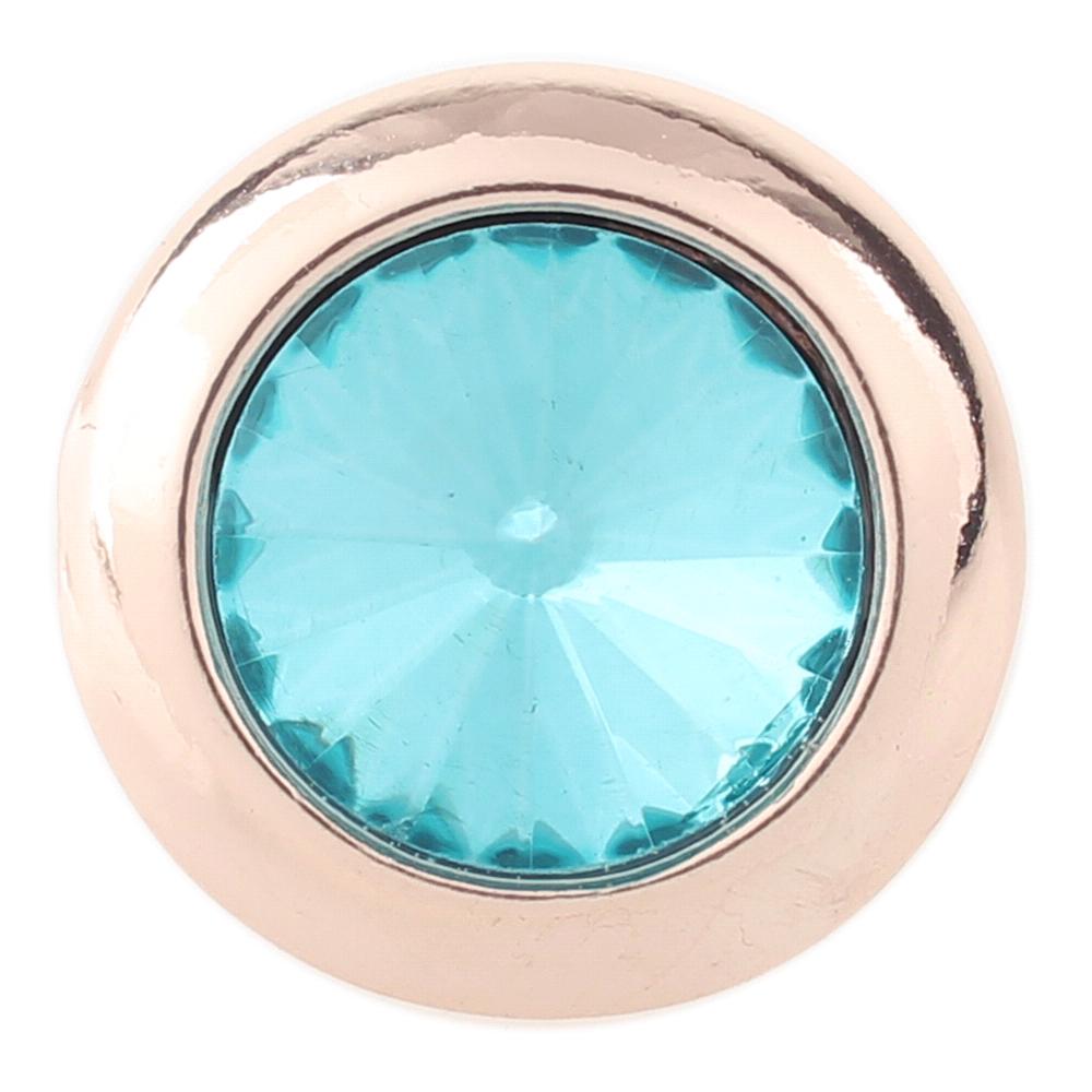 Rose Gold-plated light-blue 20mm Snap Button