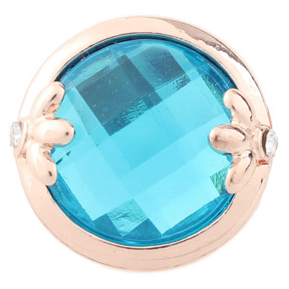 Rose Gold-plated light-blue 20mm Snap Button