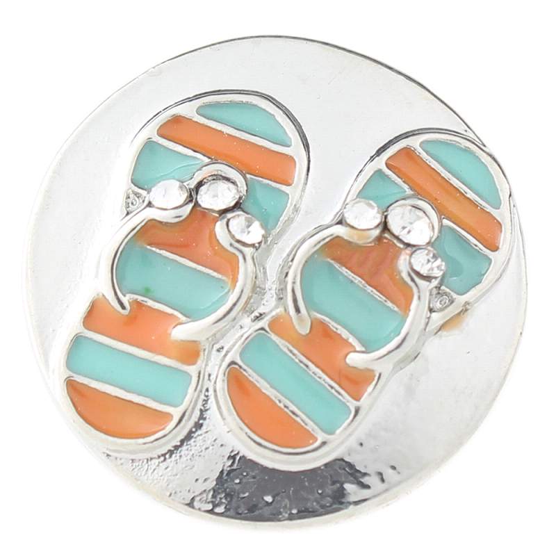 Vacation slippers snaps with enamel 20mm Snaps Button